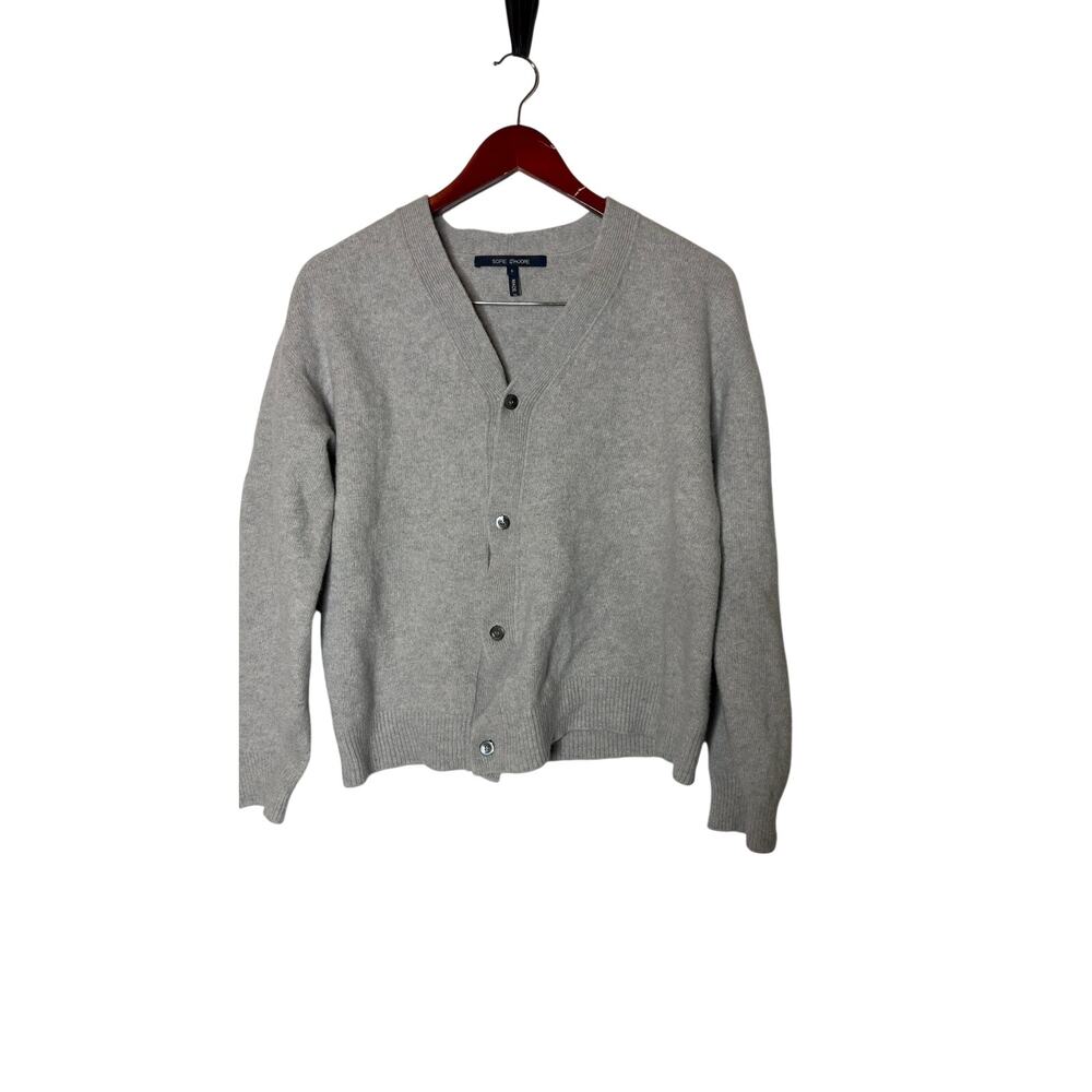 Sofie D’hoore grey 100% wool V-neck button front cardigan sz S